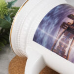 22 oz Ceramic Beer Stein with Gold Rim